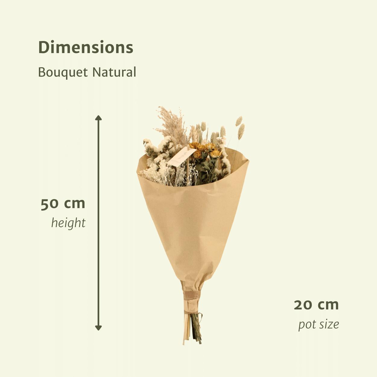 Droogbloemen Veldboeket Naturel - Ø20 - ↨50cm