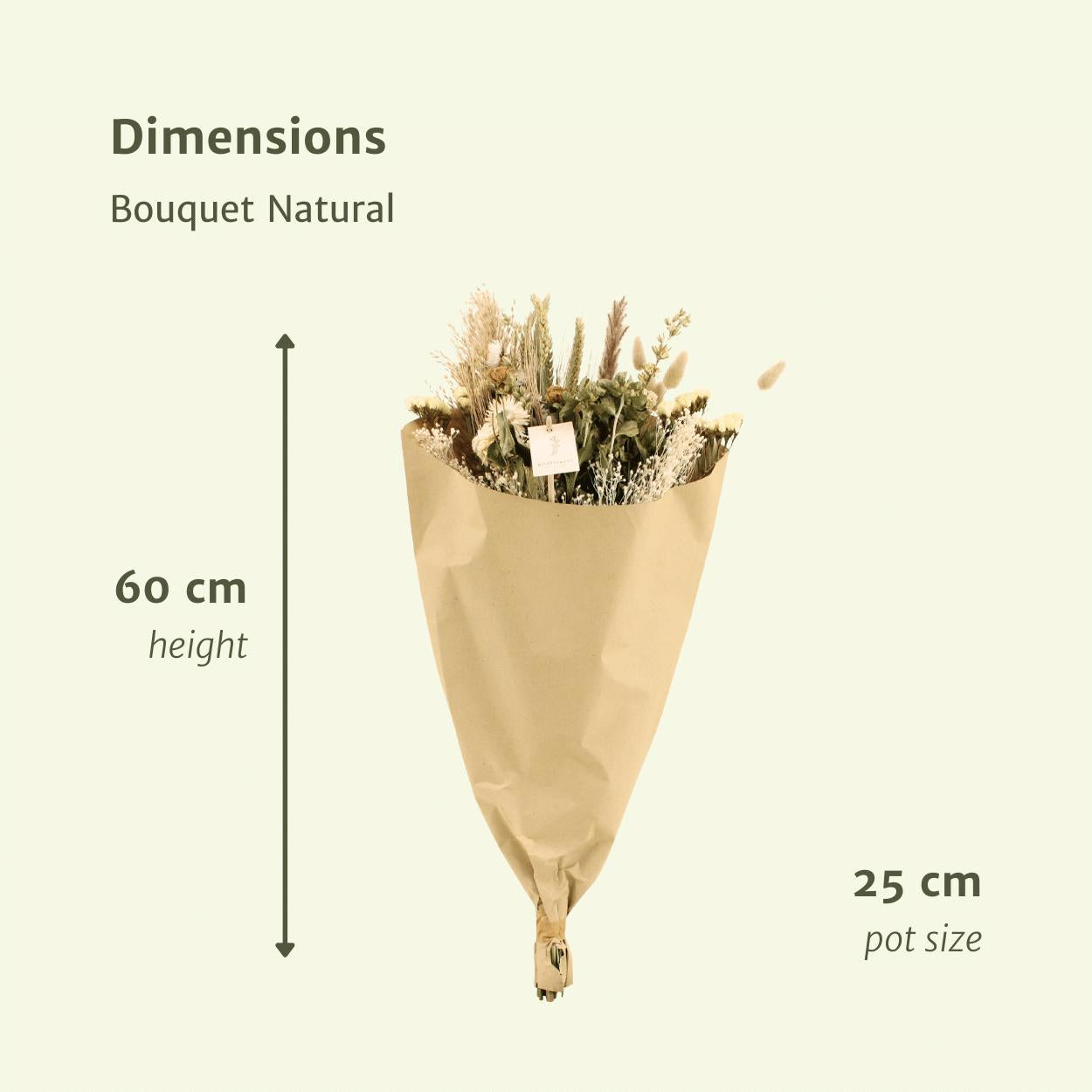 Droogbloemen Veldboeket Naturel - Ø25 - ↨60cm