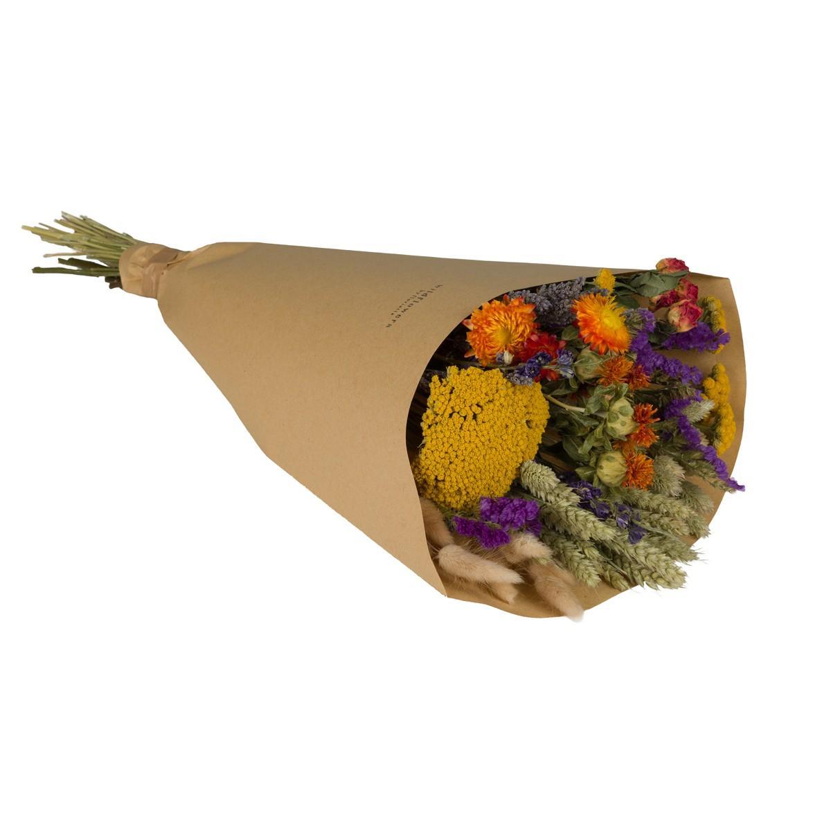 Droogbloemen - Veldboeket Groot - Oranje - ↕60cm